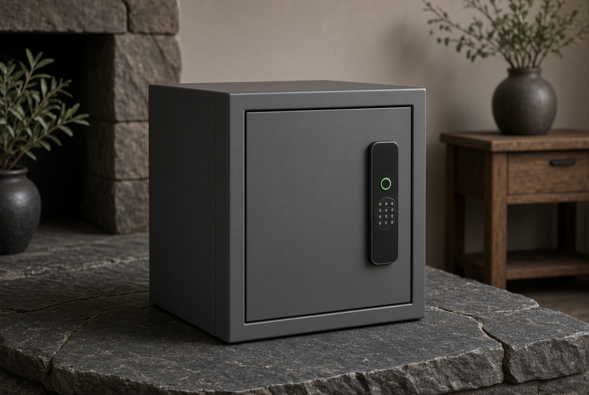 Charcoal fire-resistant compact vault